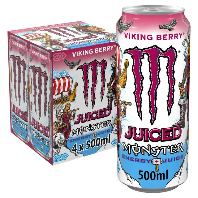 Monster 4 x 500ml Viking Berry Energy Drink Cans