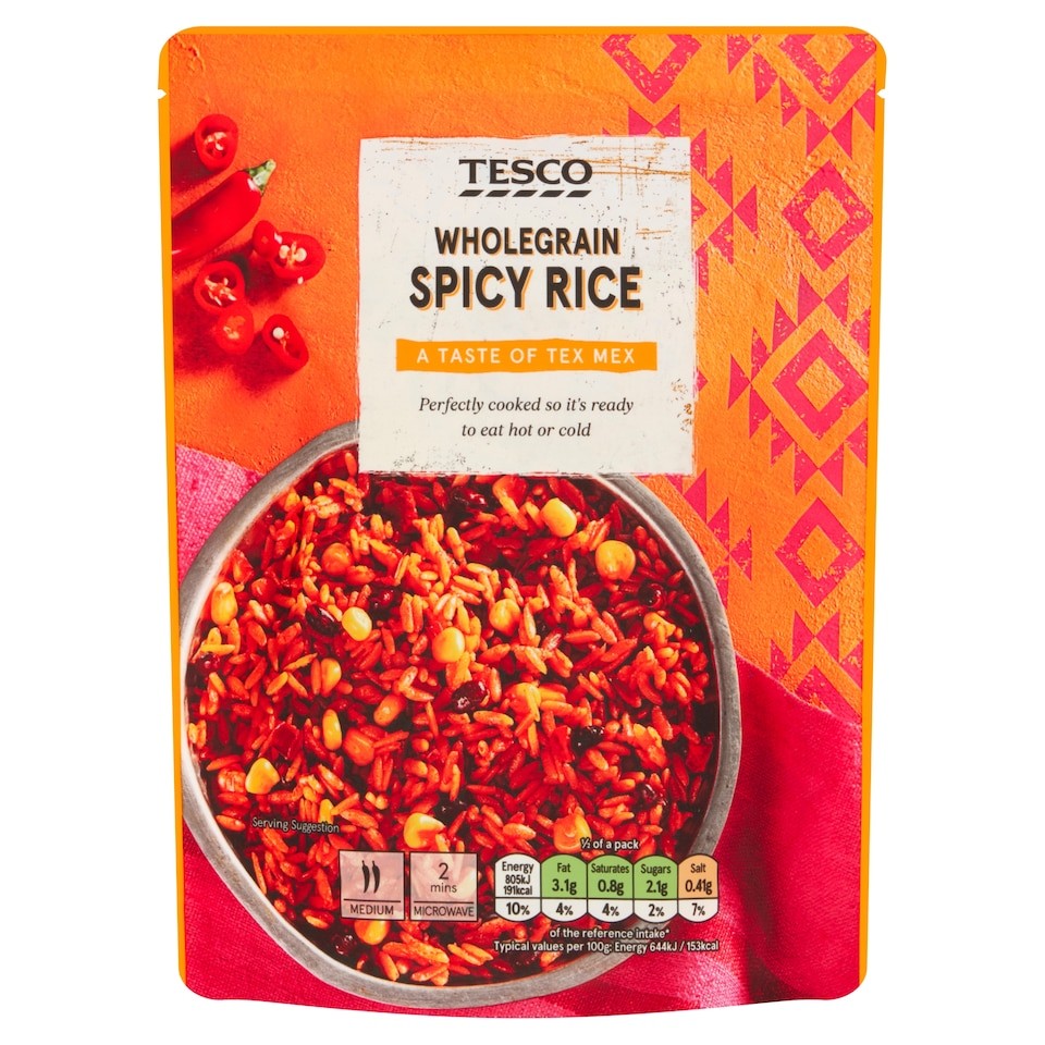 Tesco Wholegrain Spicy Mexican Inspired Rice 250G