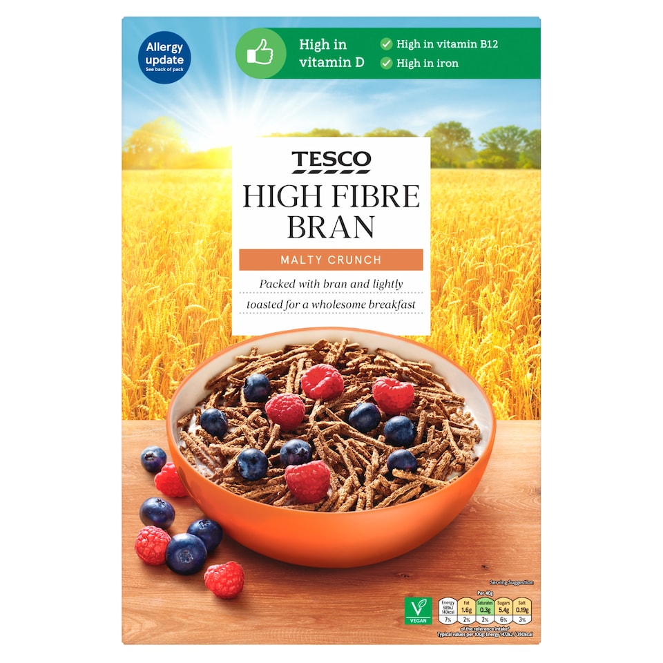 Tesco High Fibre Bran Cereal 750G
