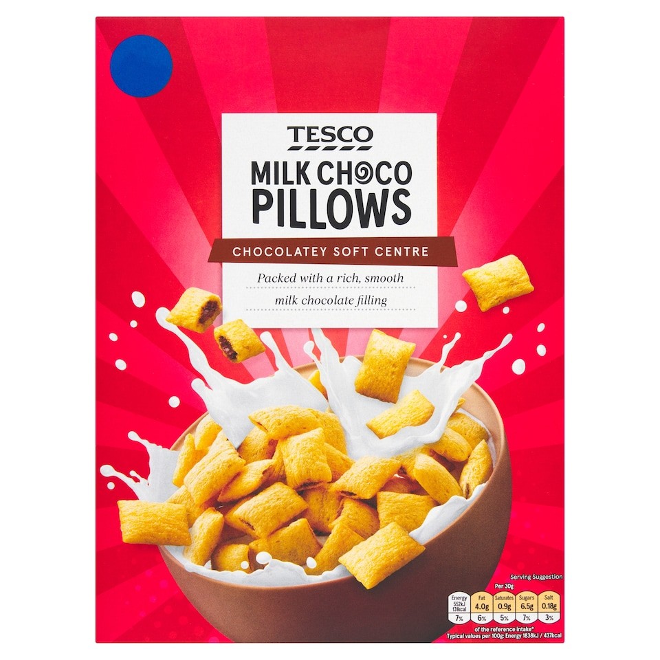 Tesco Milk Choco Pillows Cereal 375g