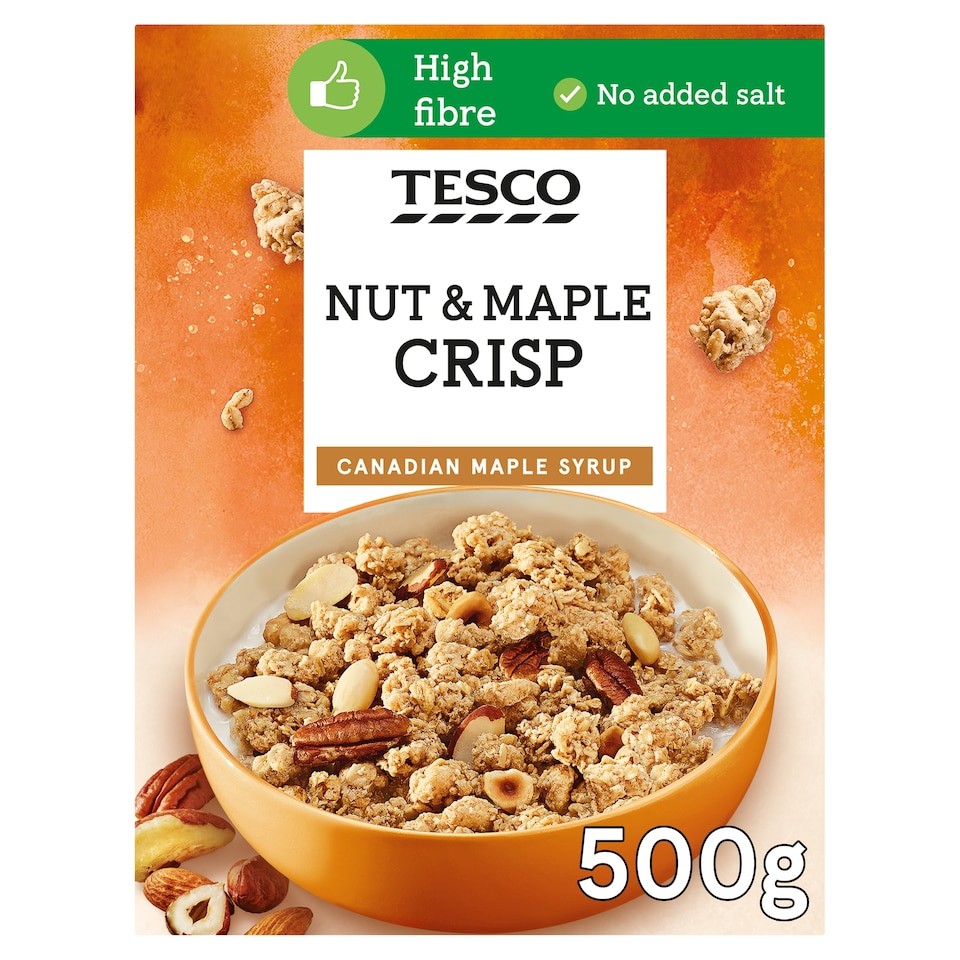 Tesco Nut & Maple Crisp Cereal 500G