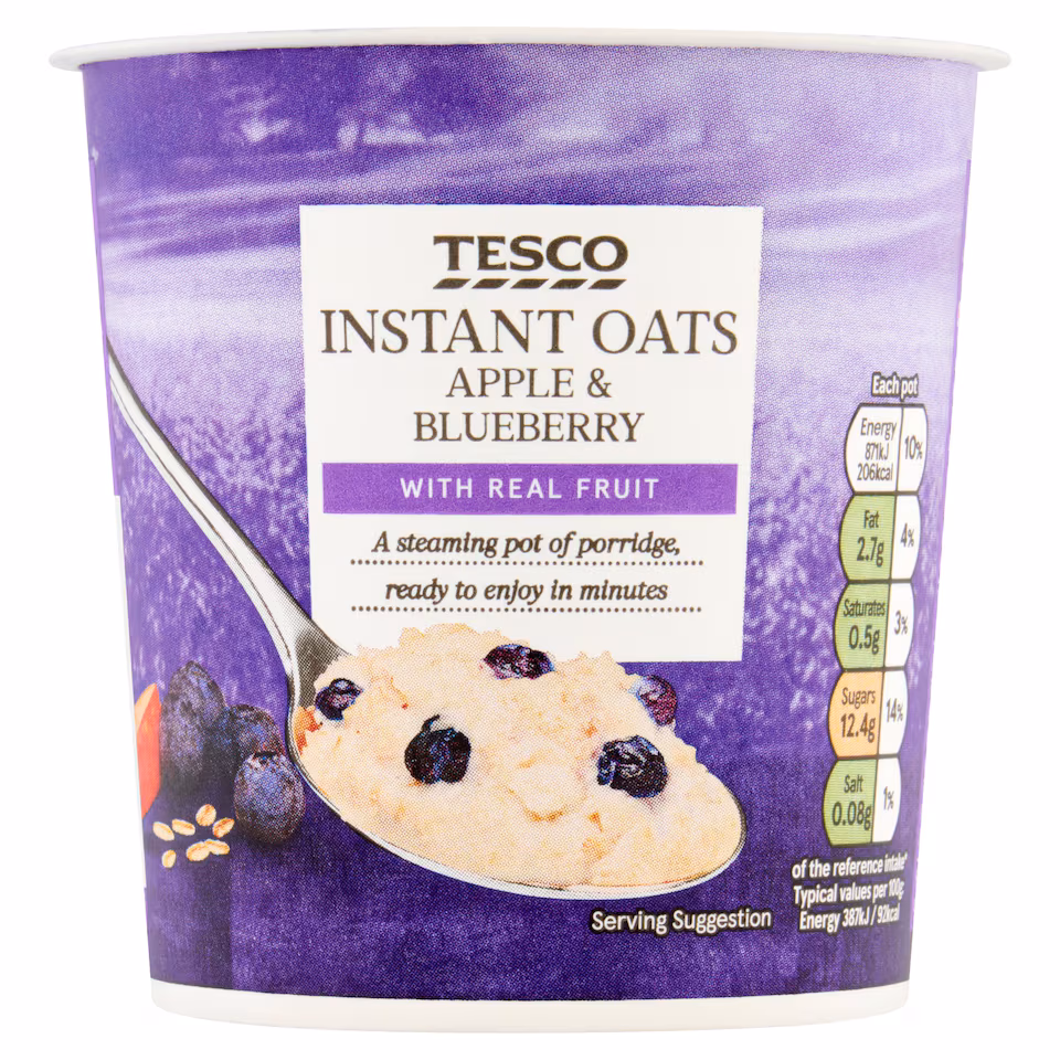 Tesco Instant Oats - Apple & Blueberry 55g