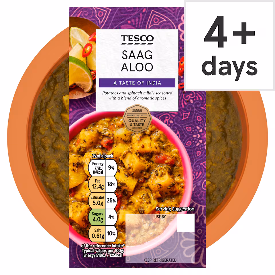 Tesco Indian Saag Aloo 300G