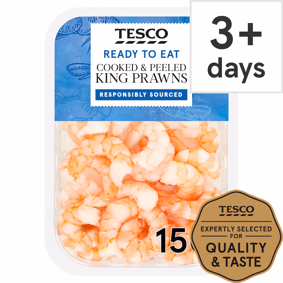 Tesco Cooked And Peeled King Prawns 150G