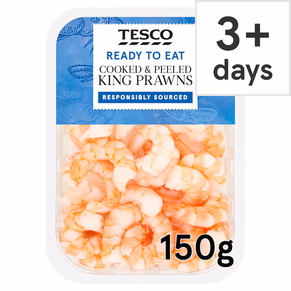 Tesco Cooked And Peeled King Prawns 150G