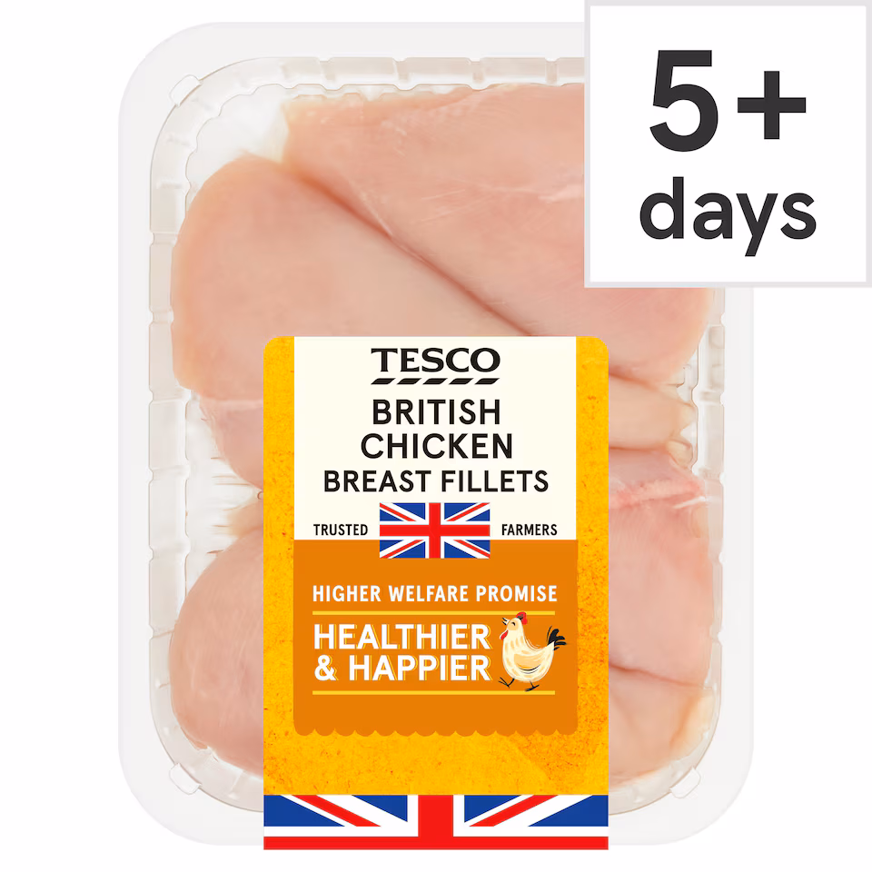 Tesco British Chicken Breast Fillets 650G