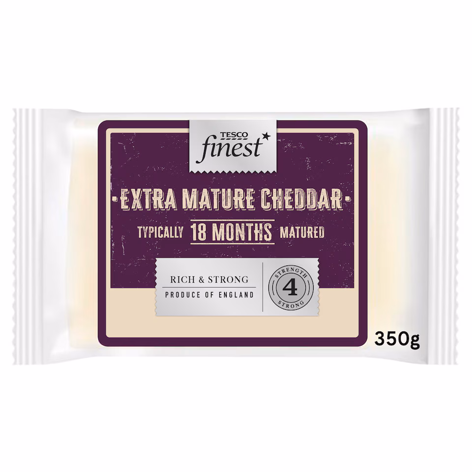 Tesco Finest Extra Mature English Cheddar Cheese 350G