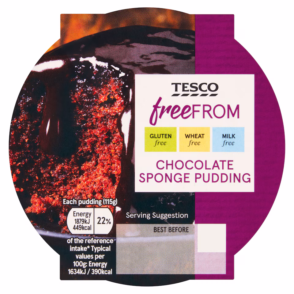 Tesco Free From Chocolate Sponge 115G