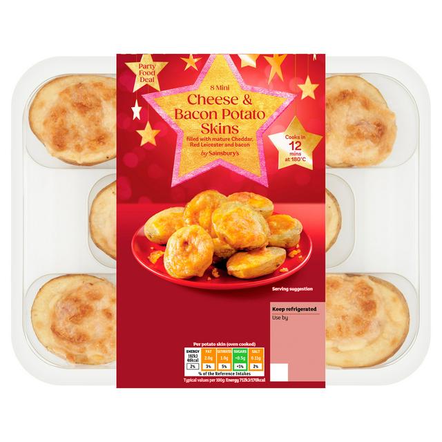 Sainsbury's Mini Cheese & Bacon Potato Skins x8 224g