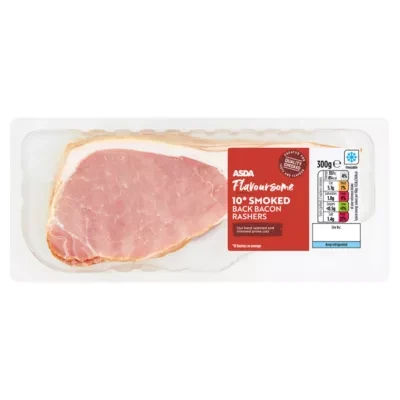 ASDA Flavoursome 10 Smoked Back Bacon Rashers 300g