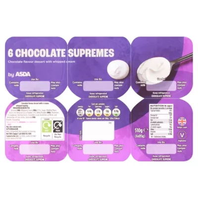 ASDA 6 Chocolate Supremes 6 x 85g (510g)