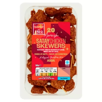 ASDA 20 Festive Satay Chicken Skewers 160g