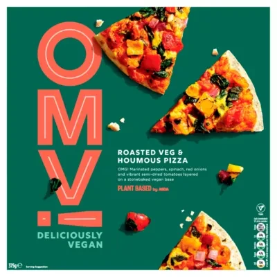 OMV! Deliciously Vegan Plant Based OMV Roasted Veg & Houmous Pizza 375g