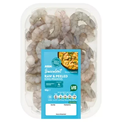 ASDA Succulent Raw & Peeled King Prawns 160g