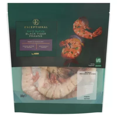 ASDA Extra Special Exceptional by  Black Tiger Prawns 200g