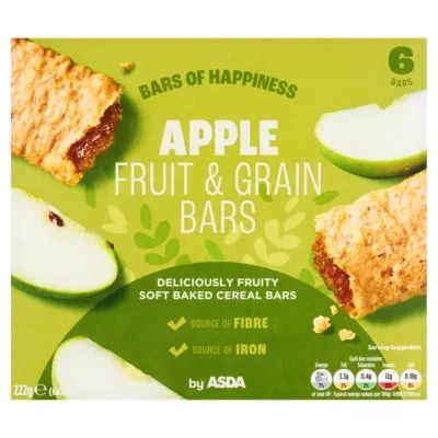 ASDA Apple Fruit & Grain Bars 6 x 37g (222g)