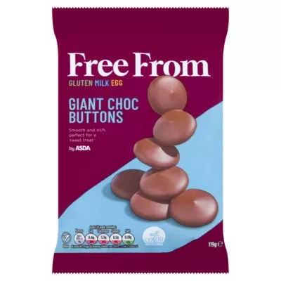 ASDA Free From Free From by  Giant Choc Buttons 119g