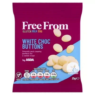 ASDA Free From Free From by  White Choc Buttons 25g