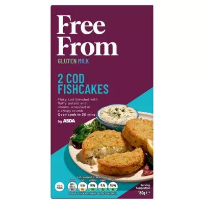 ASDA Free From Free From by  2 Cod Fishcakes 180g