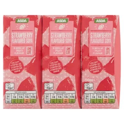 ASDA Free From Strawberry Flavoured Soya 6 x 200ml