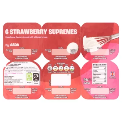 ASDA Strawberry Supremes 6 x 85g (510g)