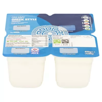 ASDA Creamy Greek Style Yogurts 4 x 100g (400g)