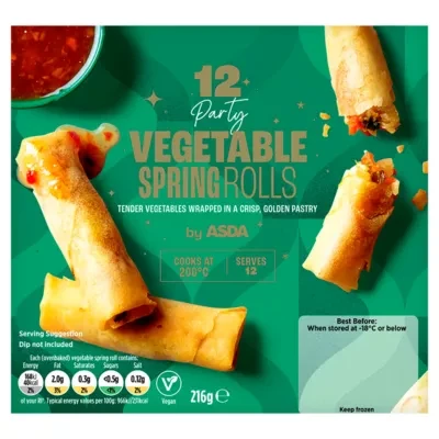 ASDA 12 Party Vegetable Spring Rolls 216g