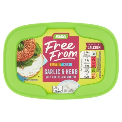 ASDA Free From Free From Garlic & Herb Soft Cheese Alternative 170g