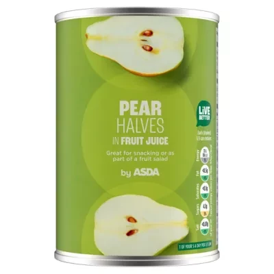 ASDA Pear Halves in Fruit Juice 410g