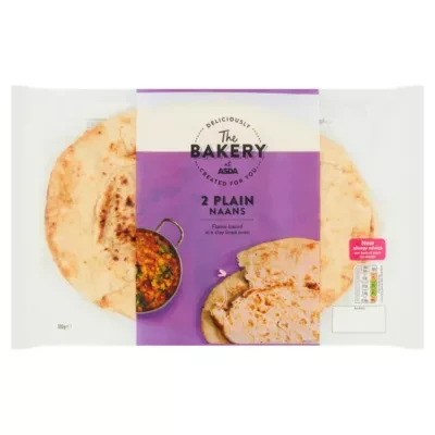The BAKERY at ASDA The Bakery 2 Plain Naans 380g