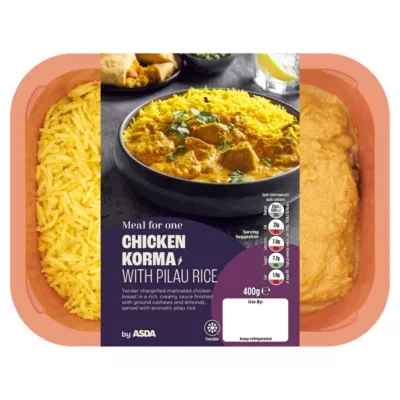 ASDA Meal for One Chicken Korma with Pilau Rice 400g