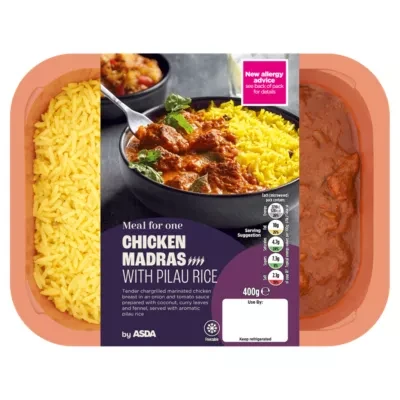 ASDA Meal for One Chicken Madras with Pilau Rice 400g
