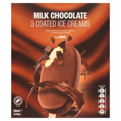 ASDA Milk Chocolate Coated Ice Creams 3 x 110ml (330ml)