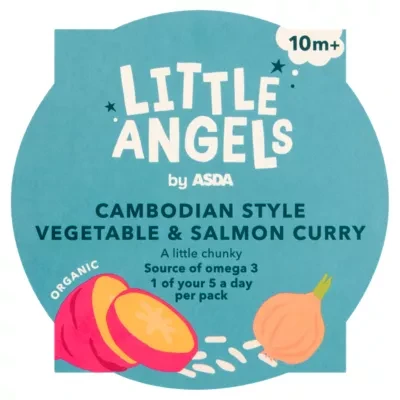LITTLE ANGELS by ASDA Little Angels Organic Cambodian Style Vegetable & Salmon Curry 10+ M 190g