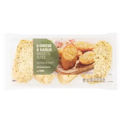 ASDA 8 Cheese & Garlic Baguette Slices 260g