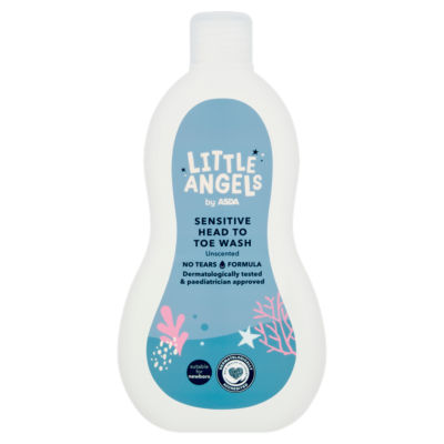 LITTLE ANGELS by ASDA by  Unscented Sensitive Head to Toe Wash 500ml