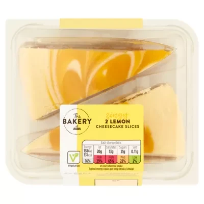 The BAKERY at ASDA The Bakery at  Zingy Lemon Cheesecake Slices 2 x 95g (190g)