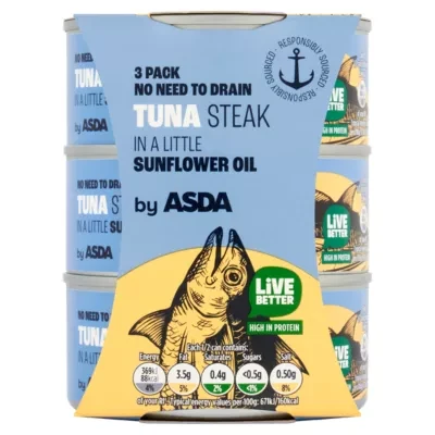ASDA Tuna Steak in a Little Sunflower Oil 3 x 110g (330g)