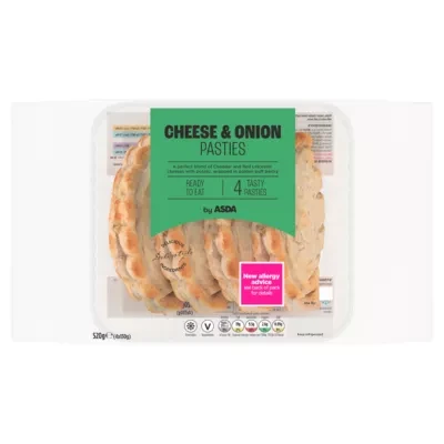 ASDA Cheese & Onion Pasties 4 x 130g (520g)