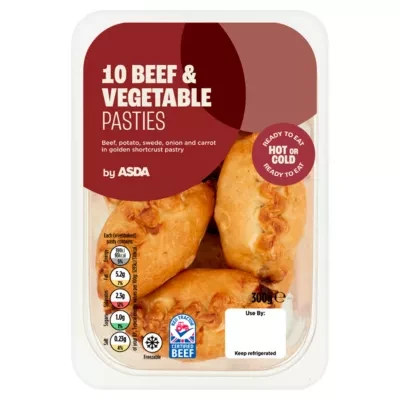 ASDA 10 Beef & Vegetable Pasties 300g