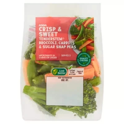 ASDA Crisp & Sweet Tenderstem Broccoli, Carrots & Sugar Snap Peas 160g
