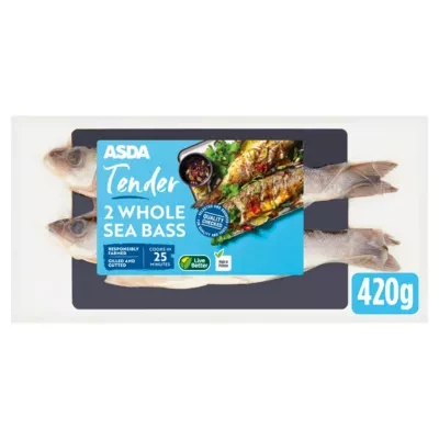 ASDA Tender 2 Whole Sea Bass 420g