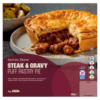 ASDA Steak & Gravy Puff Pastry Pie 500g