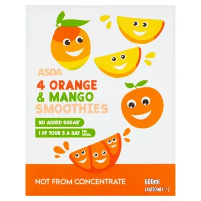 ASDA Orange & Mango Smoothies 4 x 150ml (600ml)