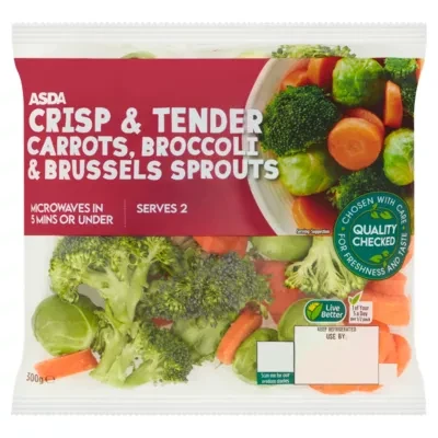 ASDA Crisp & Tender Carrots, Broccoli & Brussels Sprouts 300g
