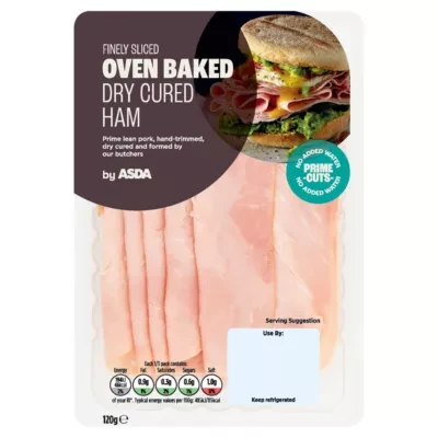 ASDA Finely Sliced Oven Baked Dry Cured Ham 120g