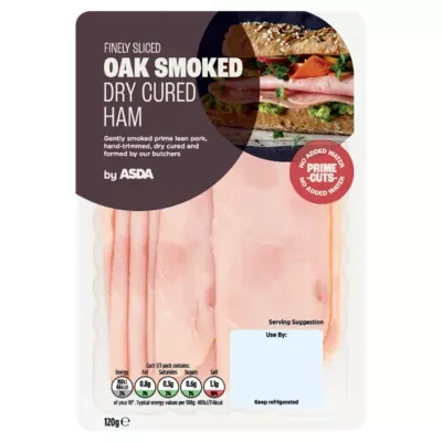 ASDA Finely Sliced Oak Smoked Dry Cured Ham 120g
