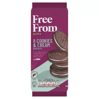 ASDA Free From Free From by  8 Cookies & Cream Biscuits 142g