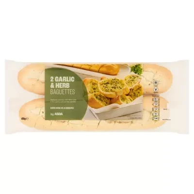 ASDA 2 Garlic & Herb Baguettes 400g