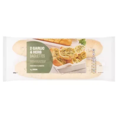 ASDA 2 Garlic & Herb Baguettes 420g
